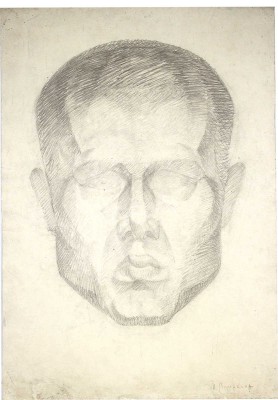 Ломакина Мария Владимировна. Мужской портрет в мастерской К.С. Петрова-Водкина. На оборотной стороне женский портрет